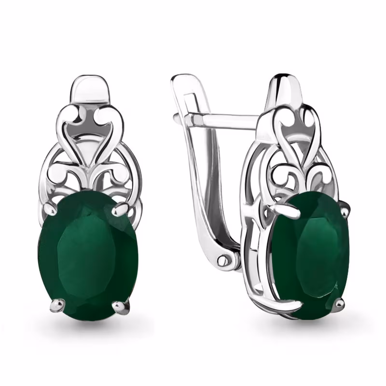 Серьги из серебра с агатами