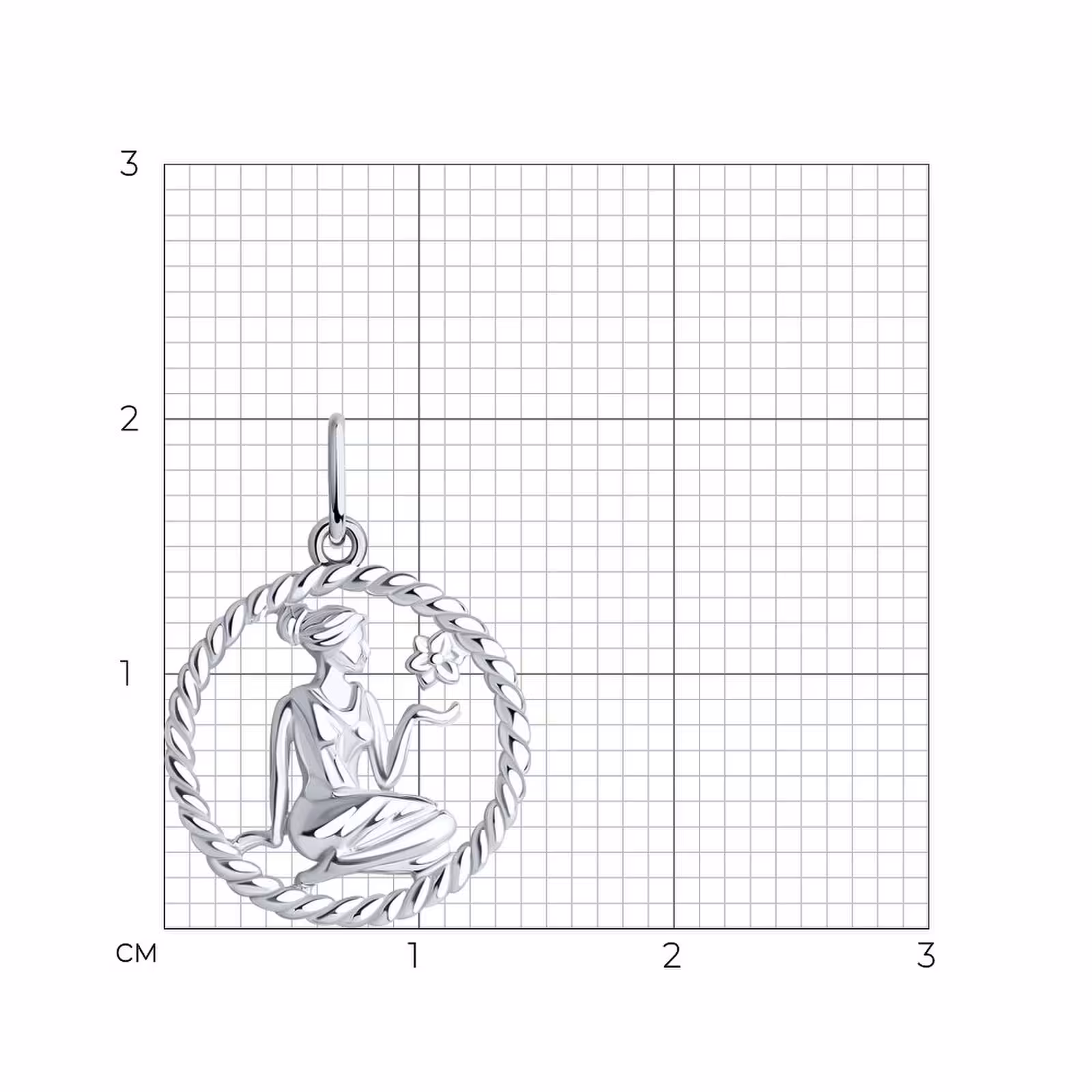Подвеска из серебра "Знак зодиака Дева" — фото 4