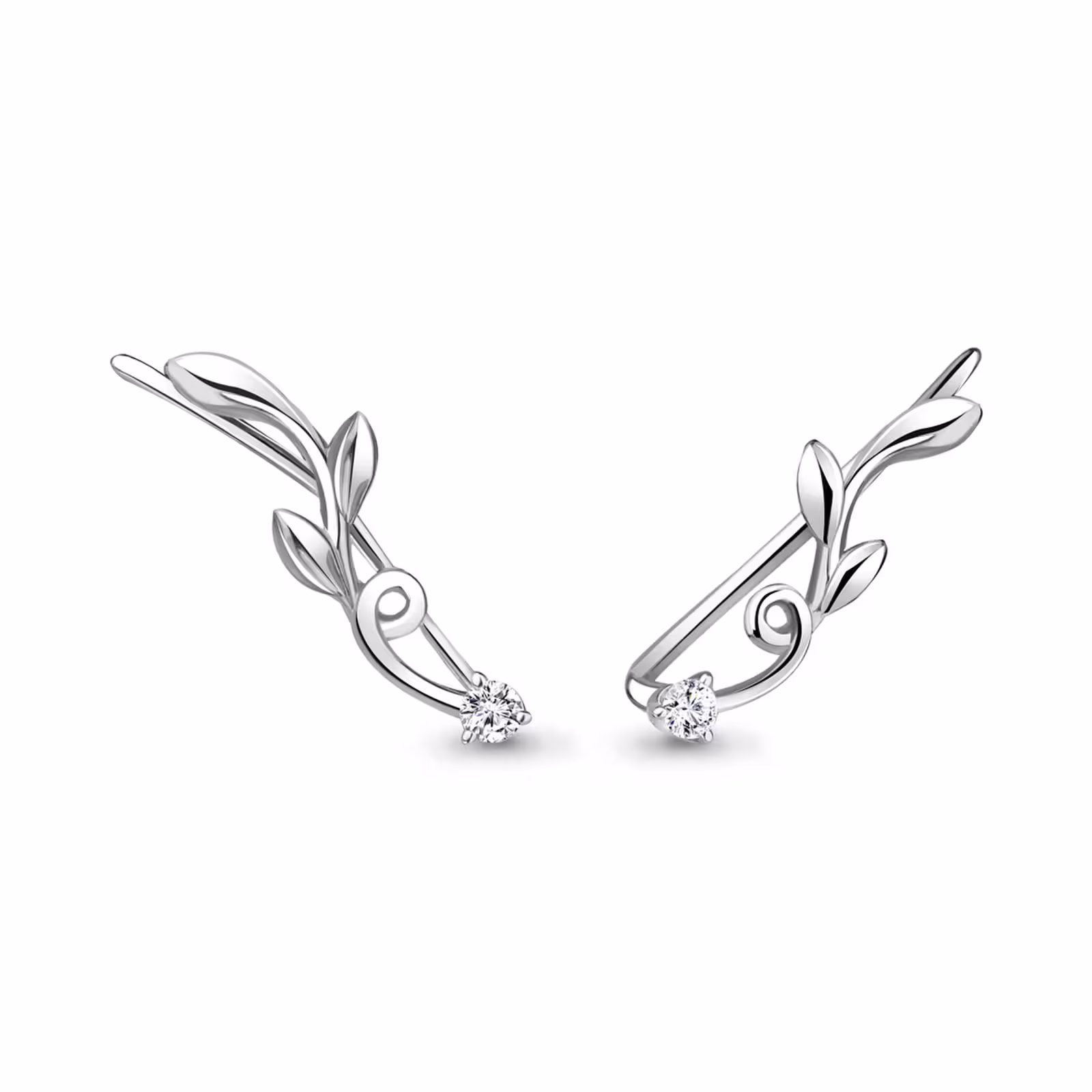 Серьги из серебра с фианитами