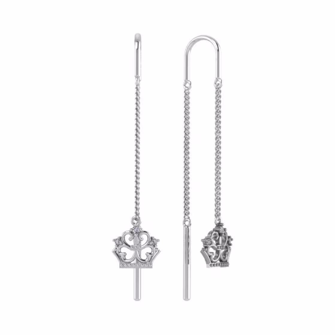 Серьги из серебра с фианитами
