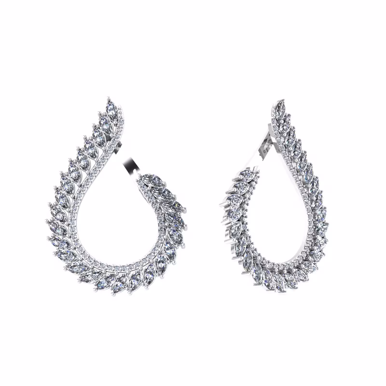 Серьги из серебра с фианитами
