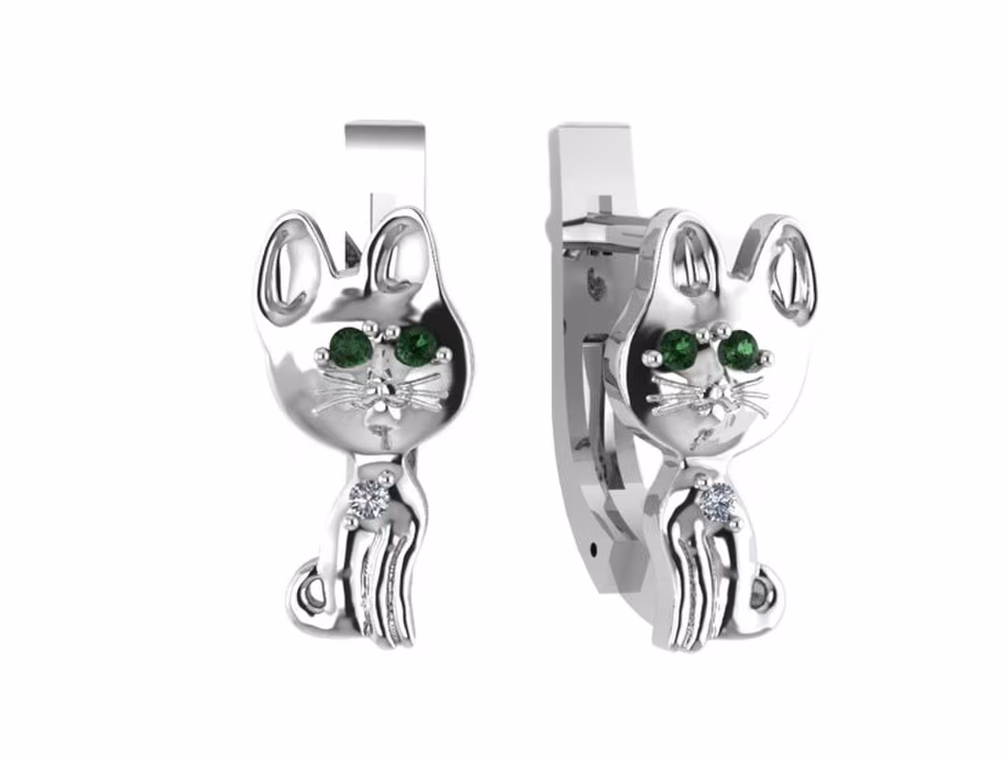 Серьги из серебра с фианитами