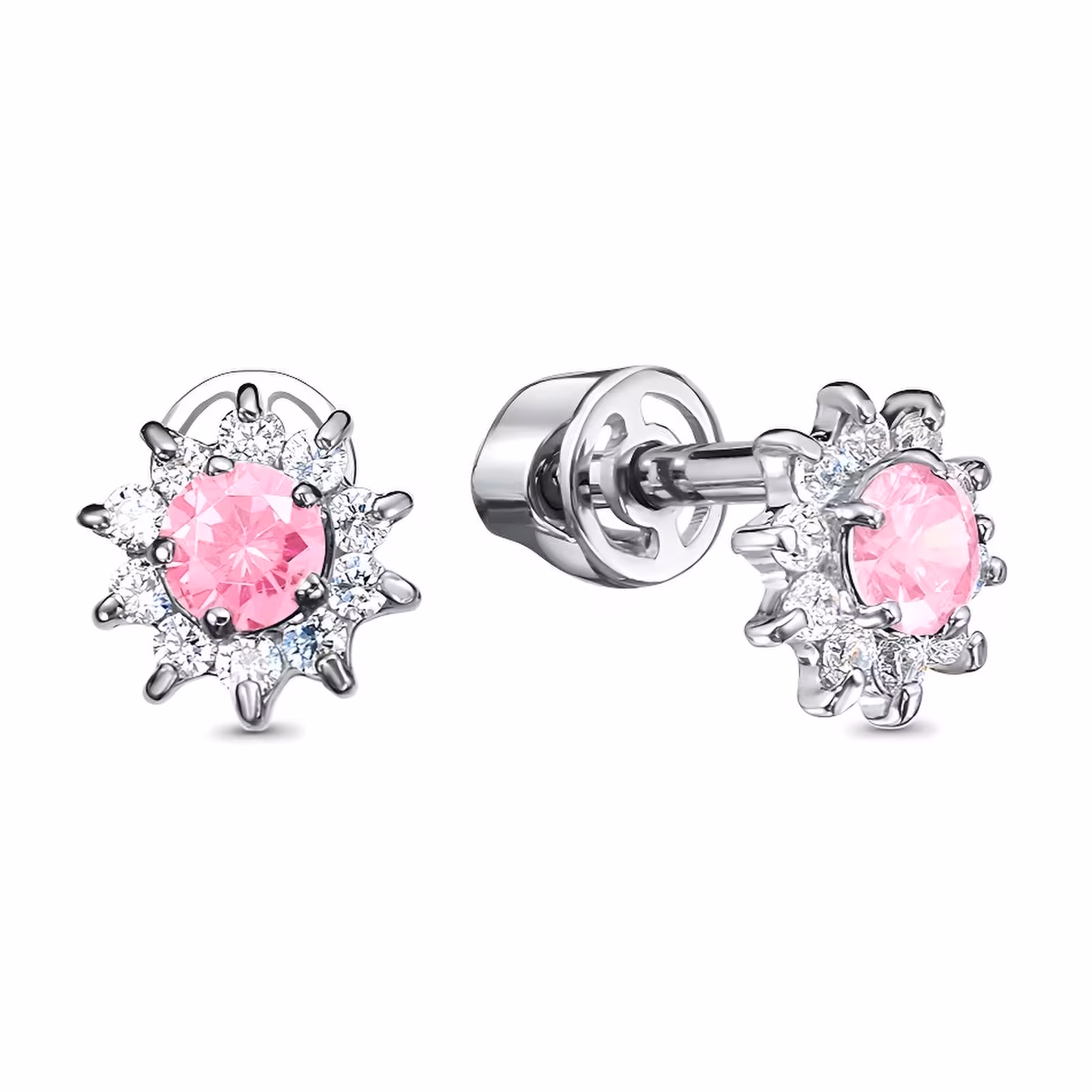 Серьги из серебра с фианитами