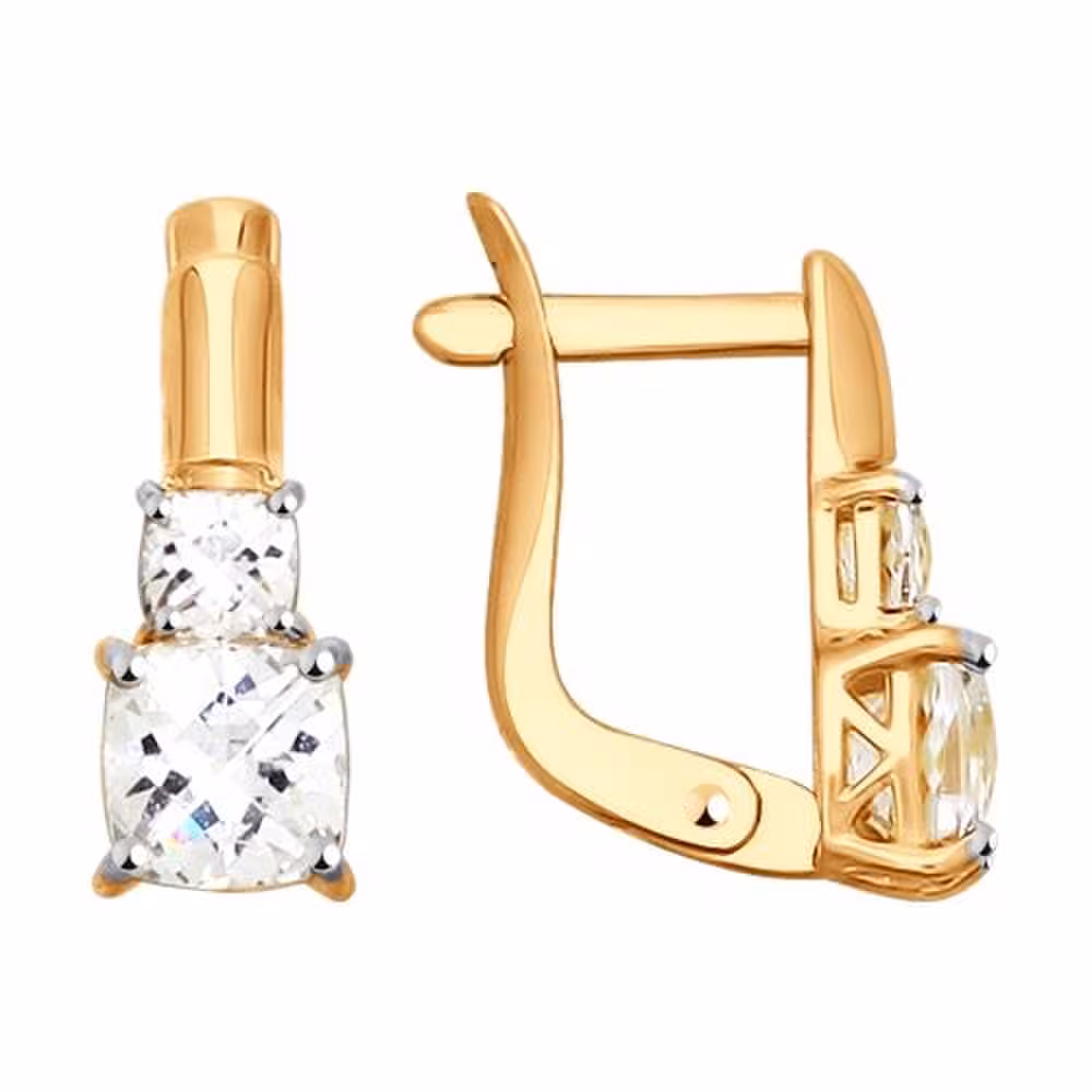 Серьги из золота со Swarovski Zirconia