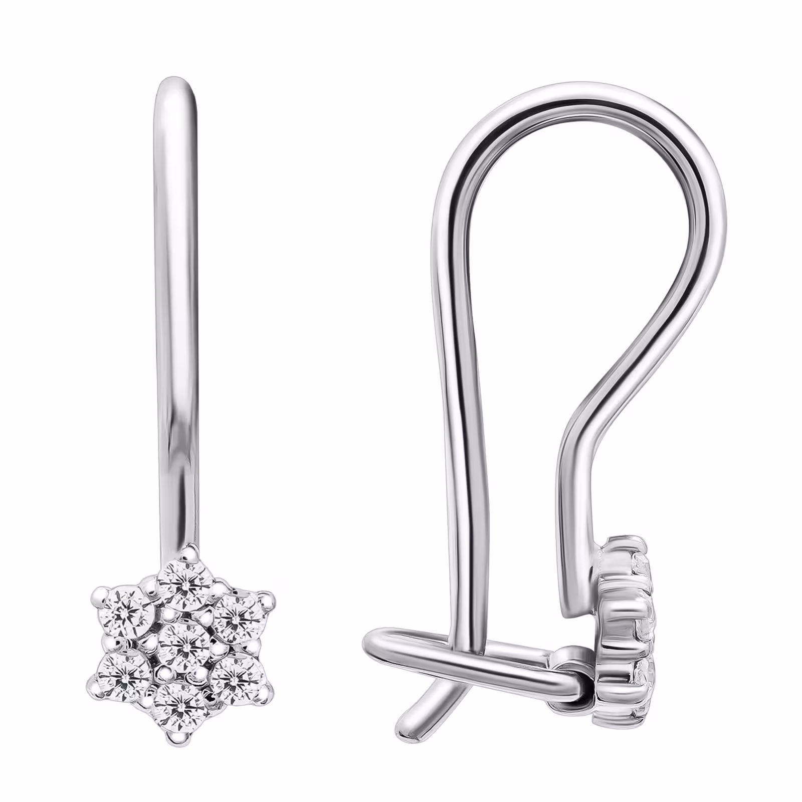Серьги из серебра с фианитами