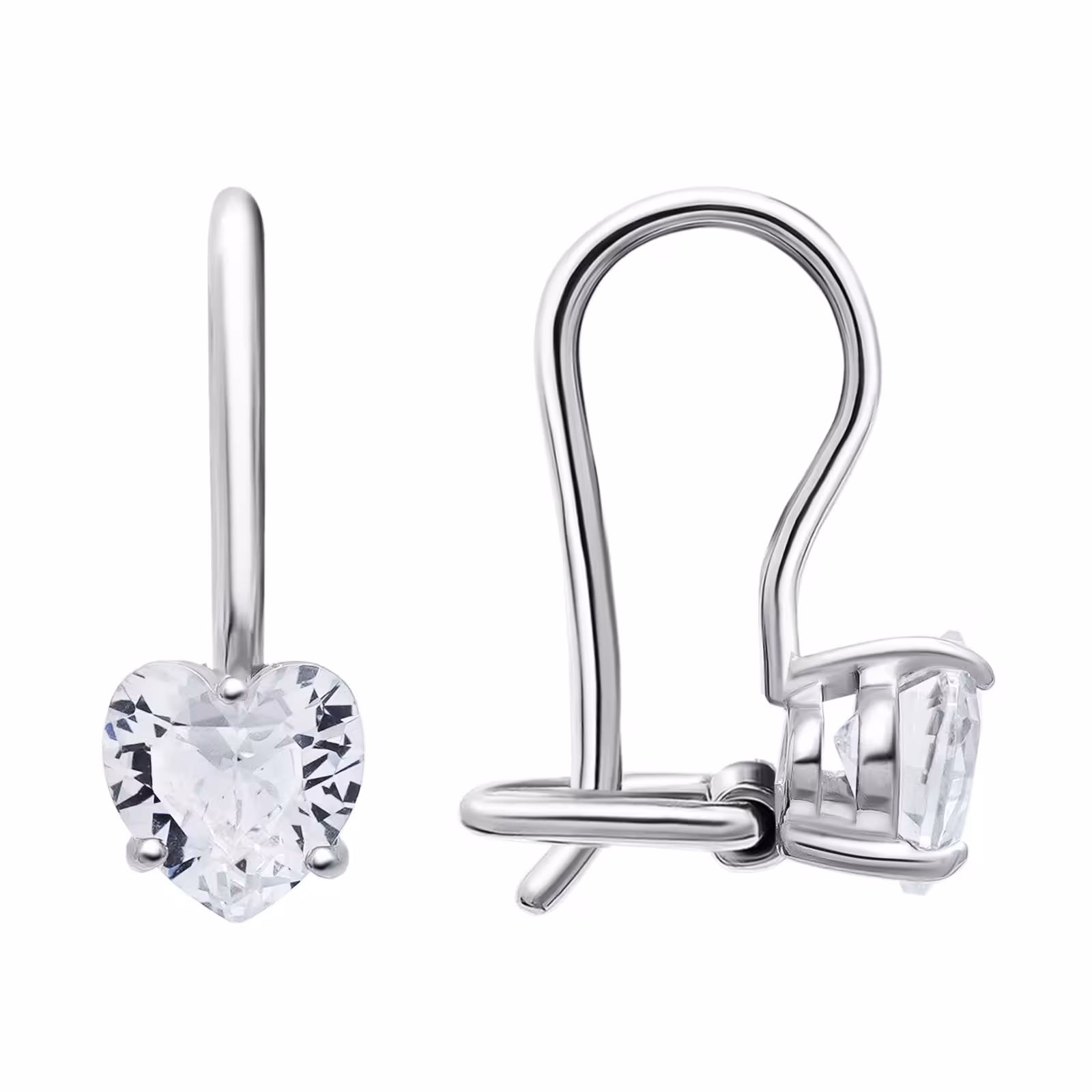 Серьги из серебра с фианитами