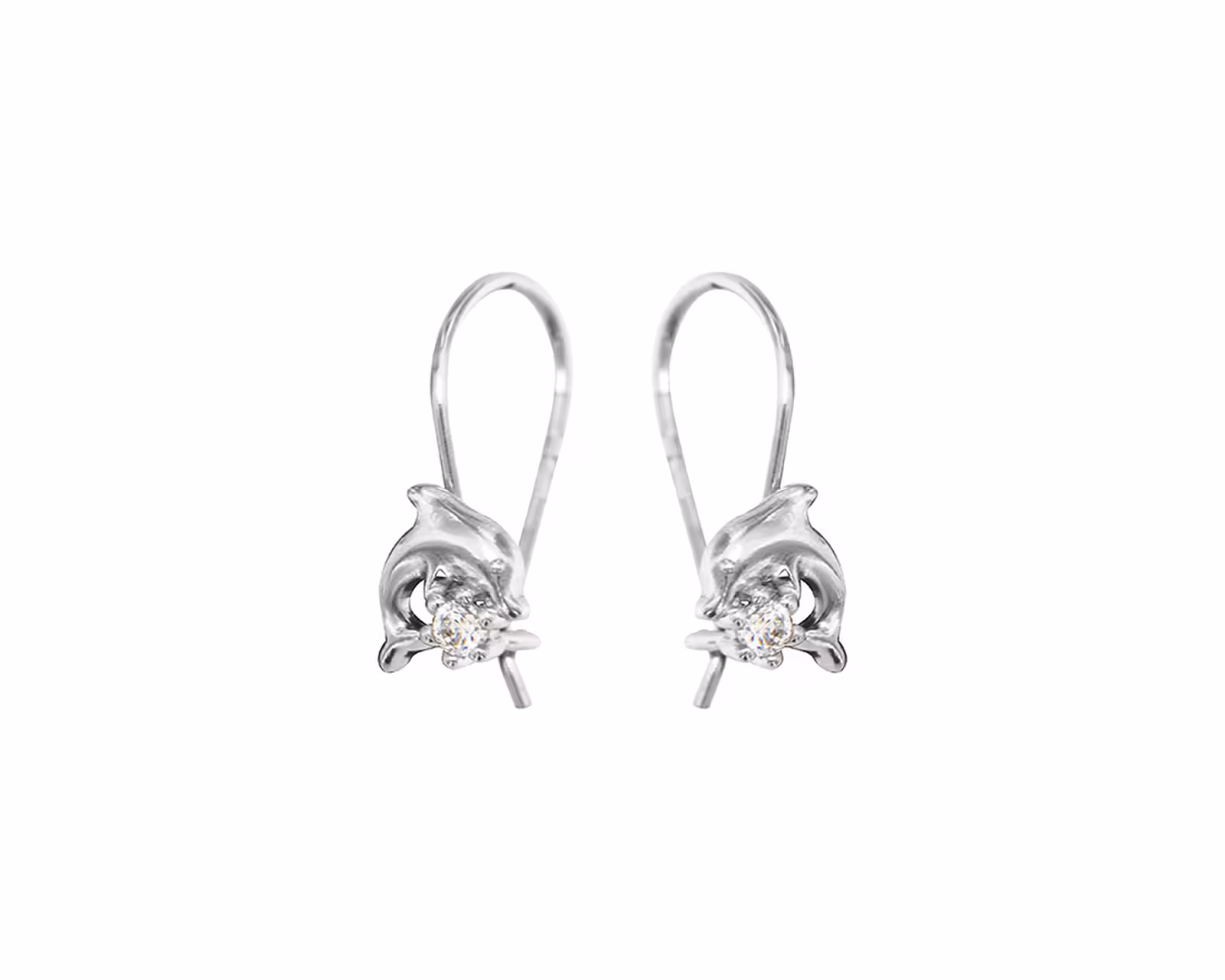 Серьги из серебра с фианитами