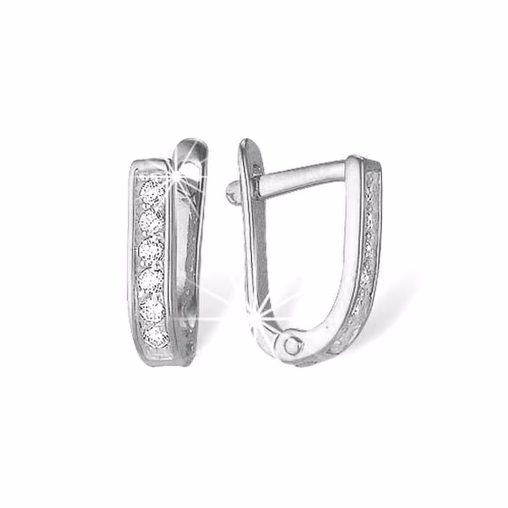 Серьги из серебра с фианитами