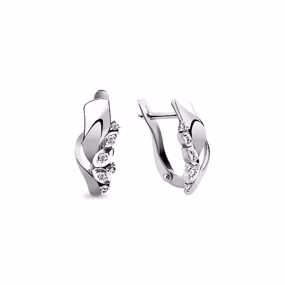 Серьги из серебра с фианитами