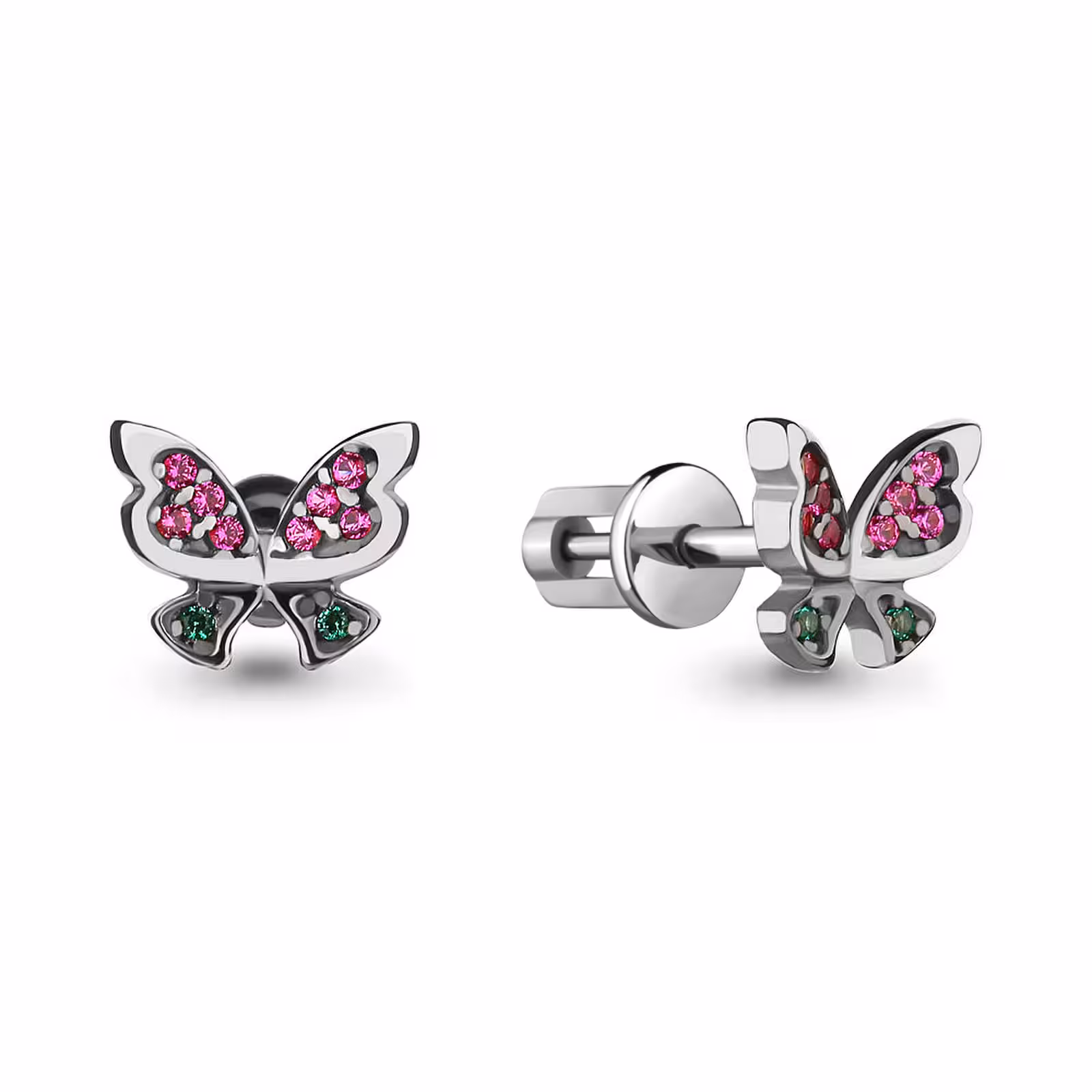Серьги из серебра с фианитами