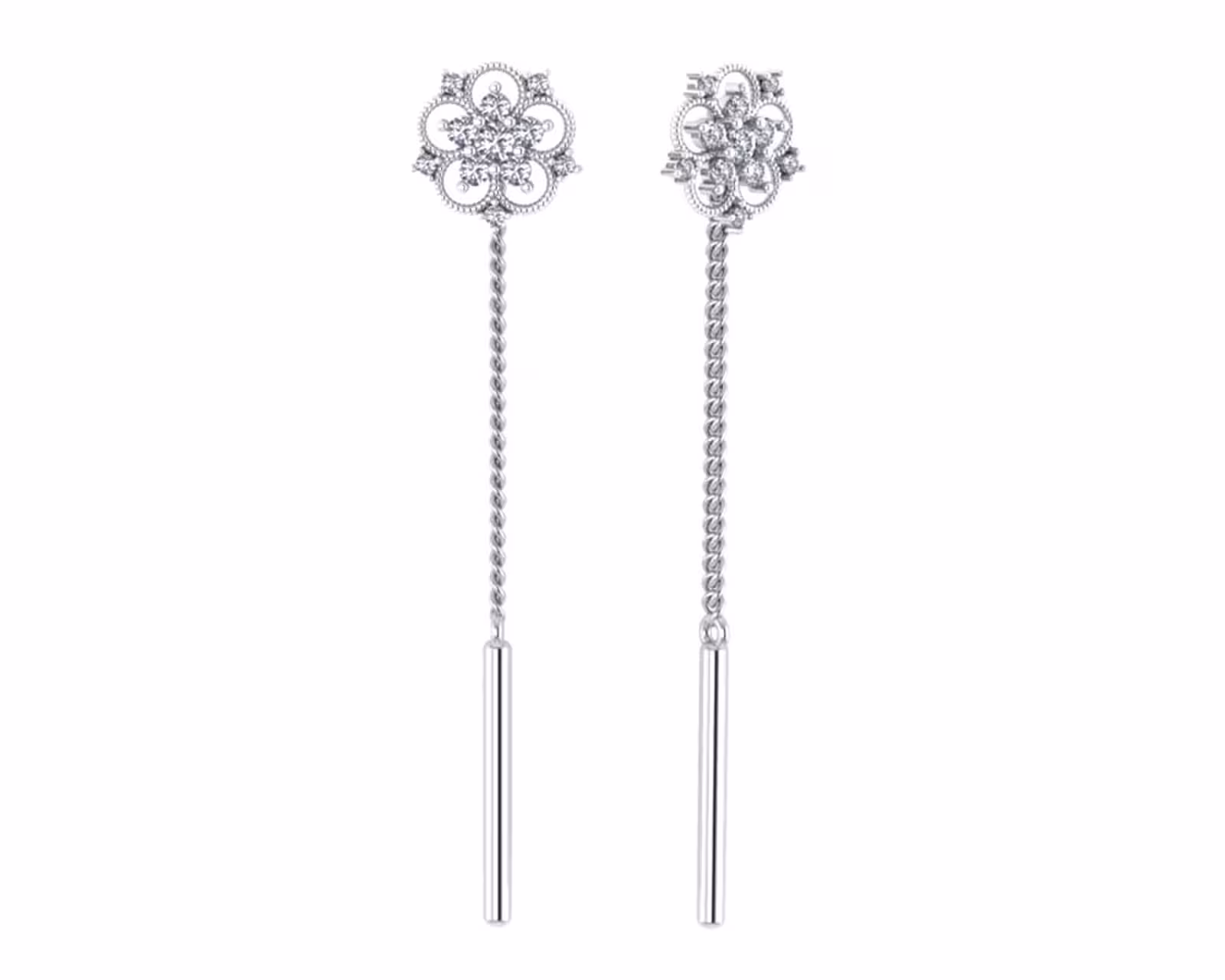 Серьги из серебра с фианитами