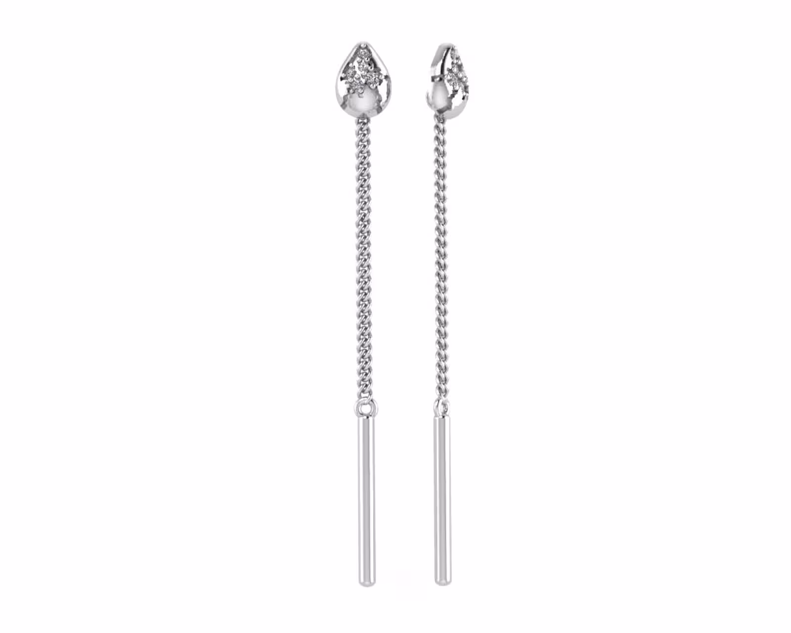 Серьги из серебра с фианитами