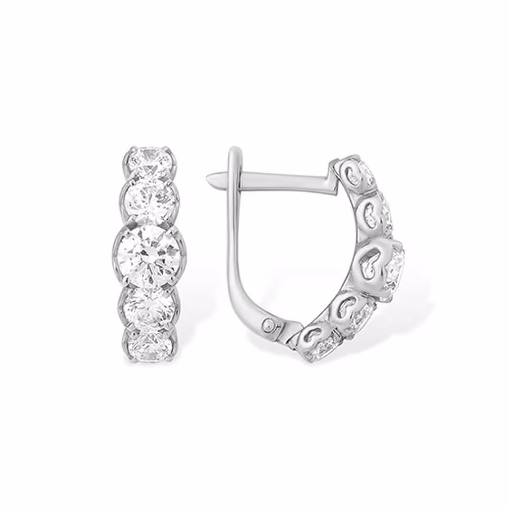 Серьги из серебра с фианитами