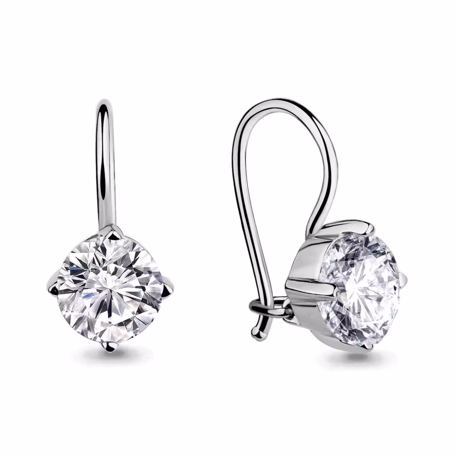 Серьги из серебра с фианитами