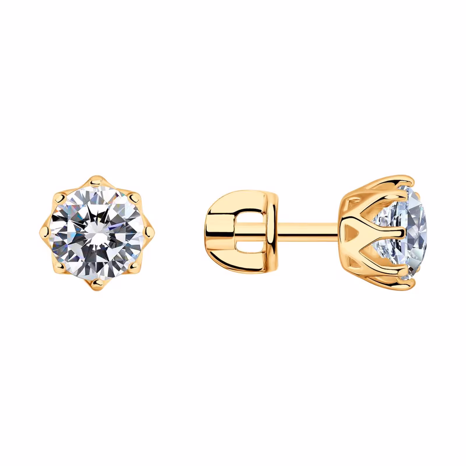 Серьги из серебра с позолотой и Swarovski Zirconia — фото 1