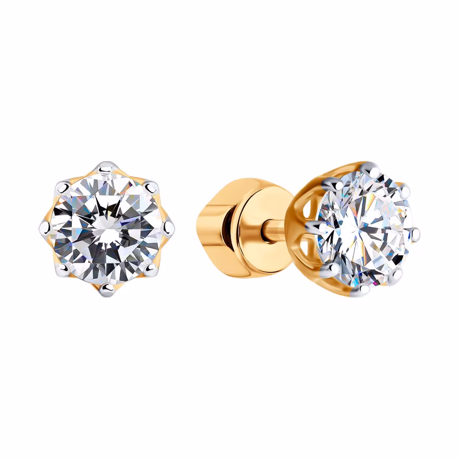 Серьги из серебра с позолотой и Swarovski Zirconia — фото 2