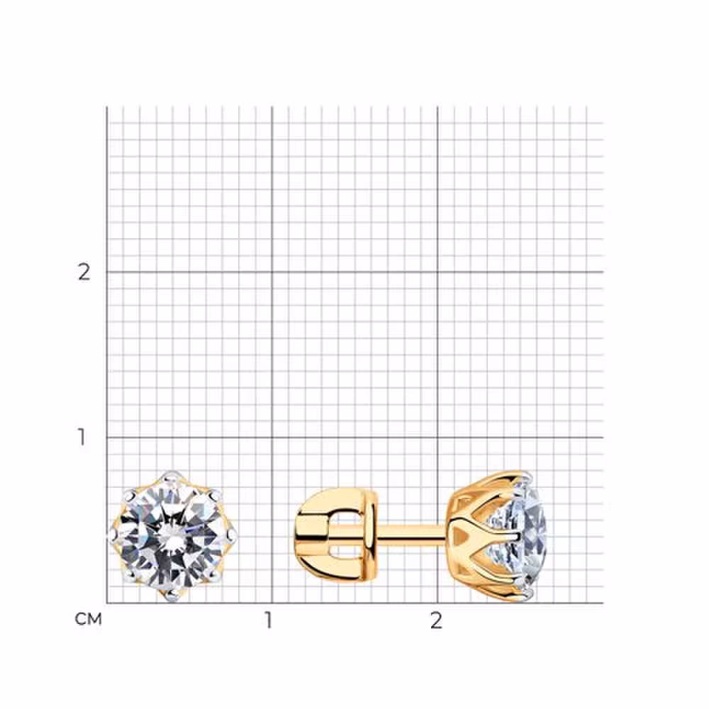 Серьги из серебра с позолотой и Swarovski Zirconia — фото 5
