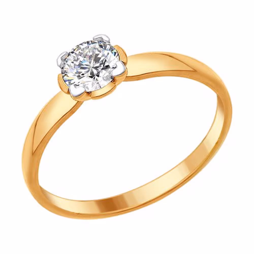 Кольцо из серебра с позолотой и Swarovski Zirconia
