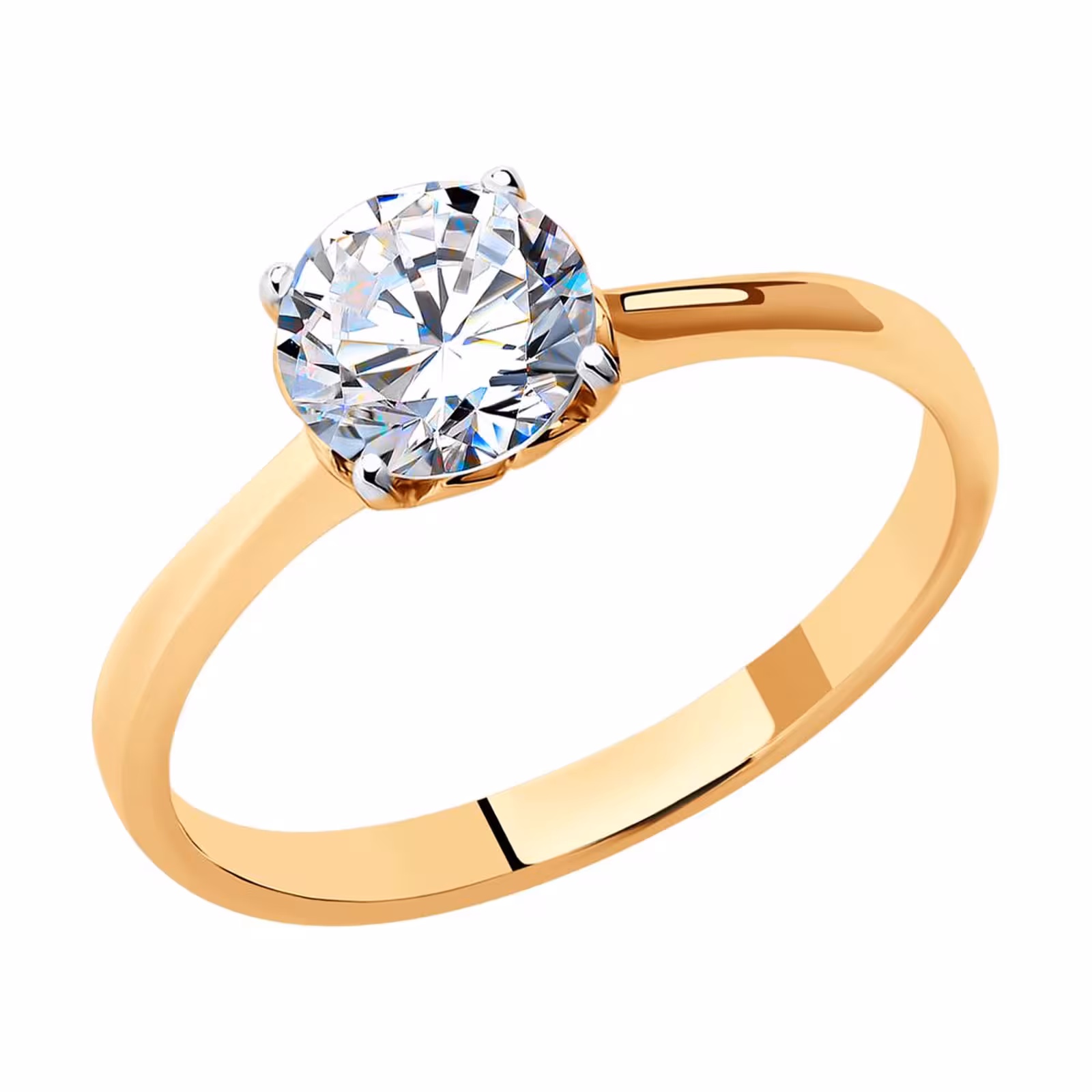 Кольцо из серебра с позолотой и Swarovski Zirconia — фото 1