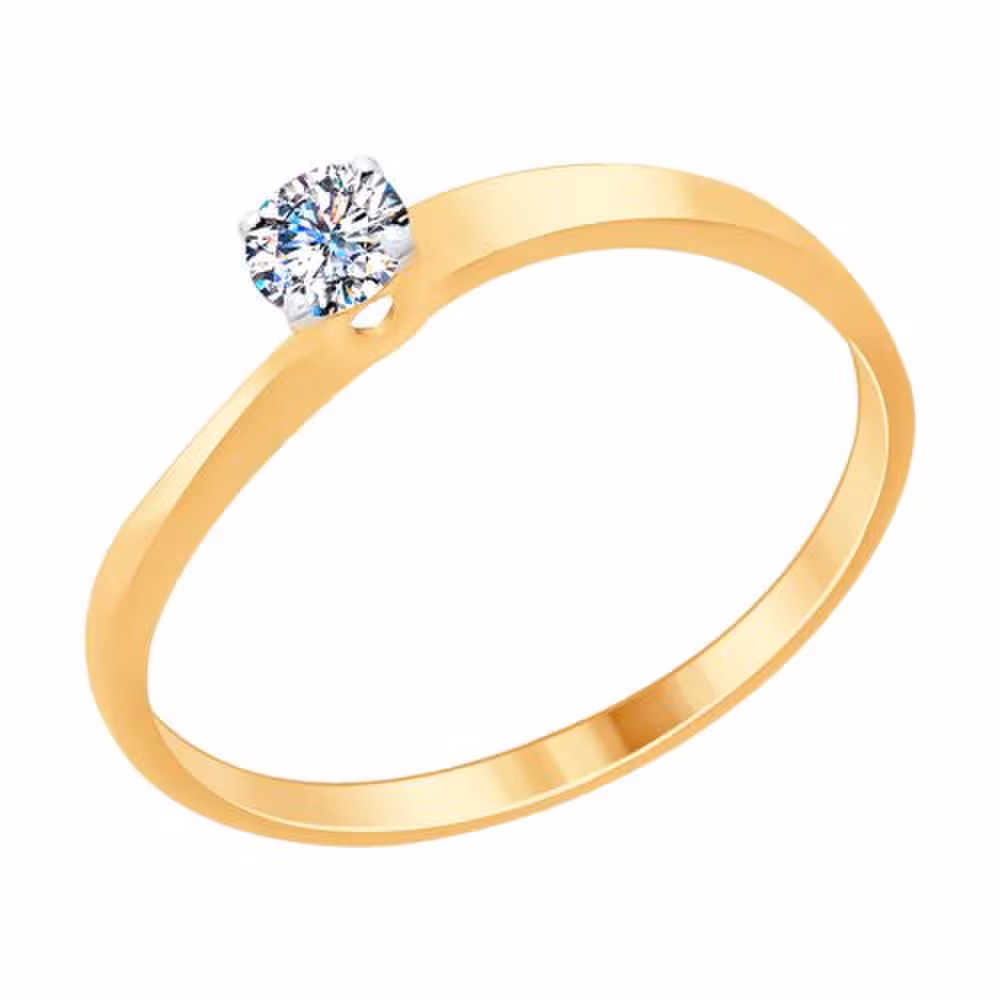 Кольцо из серебра с позолотой и Swarovski Zirconia