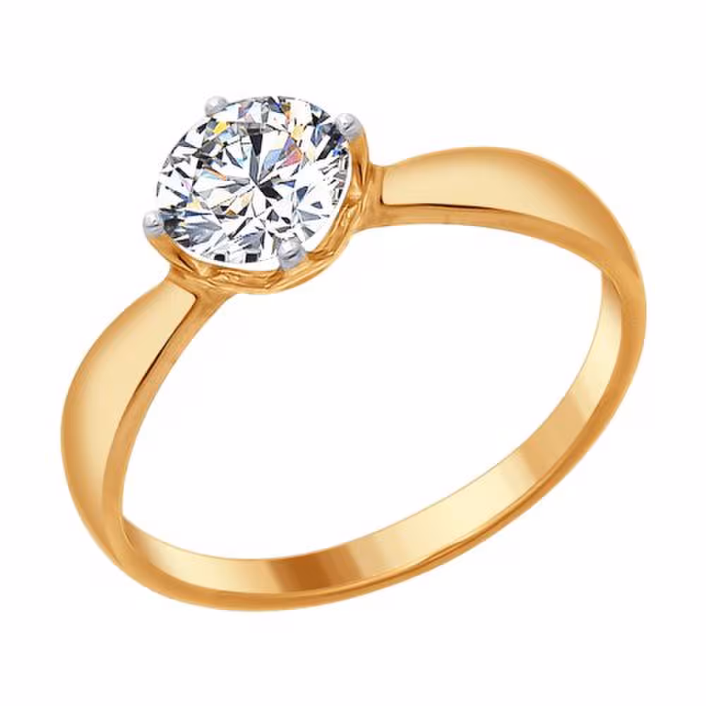 Кольцо из серебра с позолотой и Swarovski Zirconia