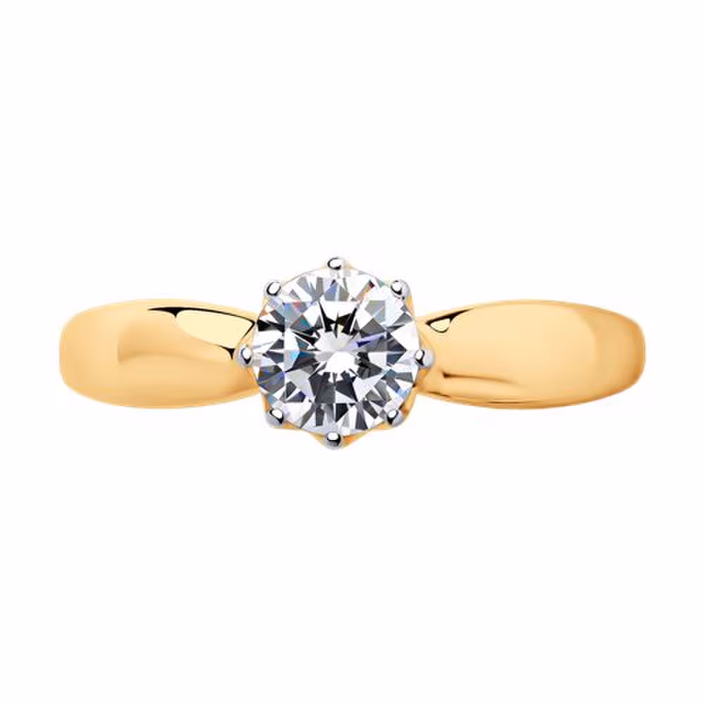 Кольцо из серебра с позолотой и фианитом Swarovski Zirconia — фото 2