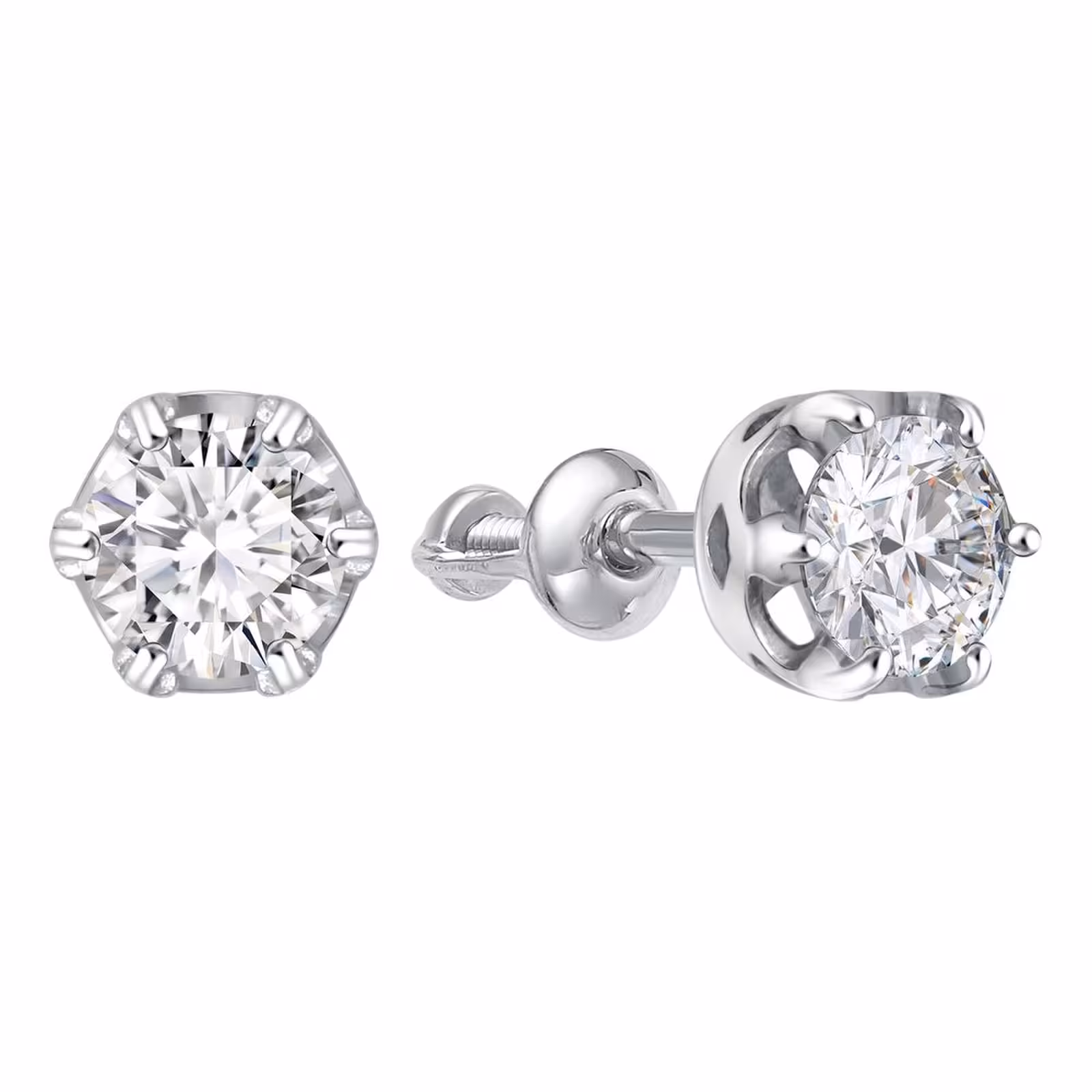 Серьги из серебра с фианитами