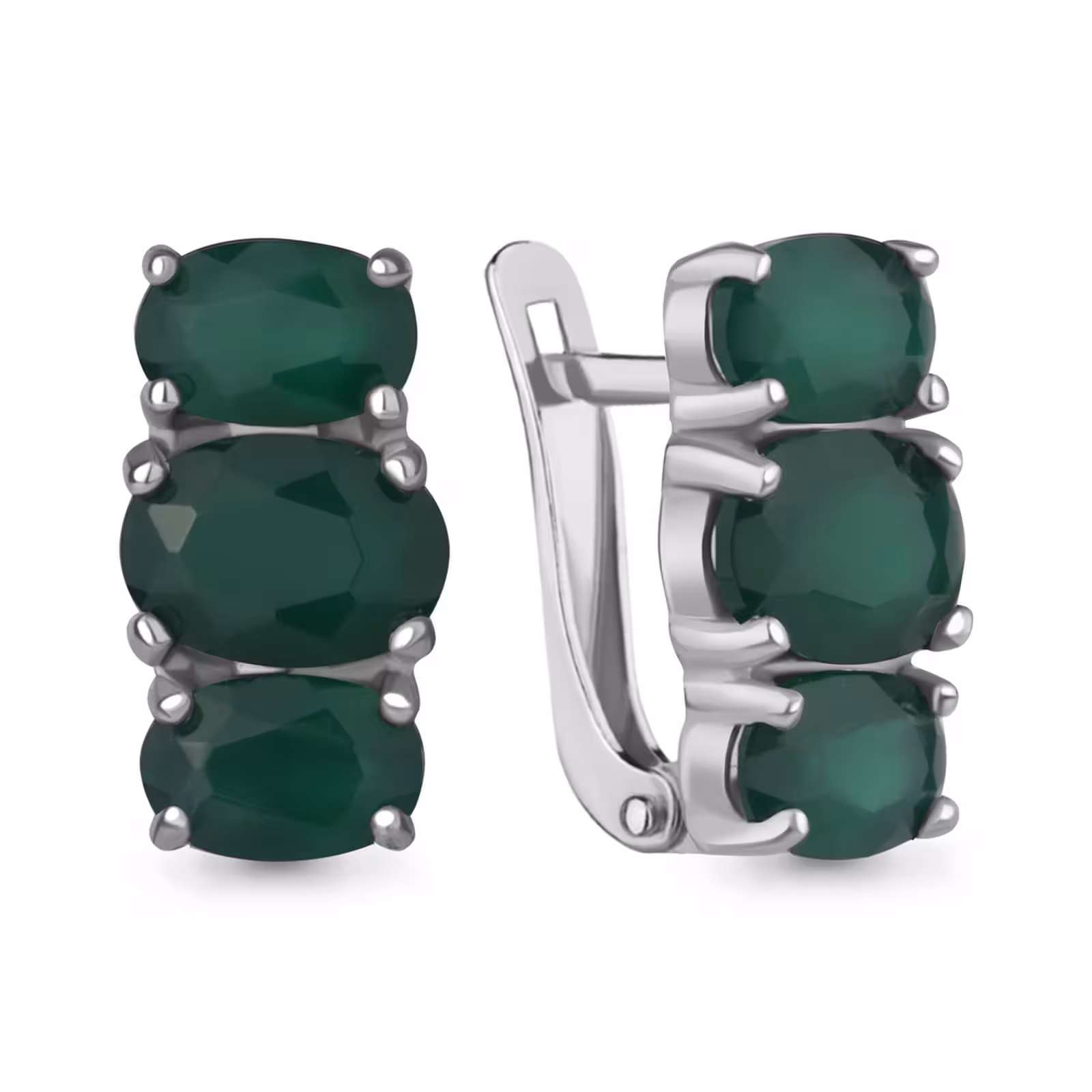 Серьги из серебра с агатами