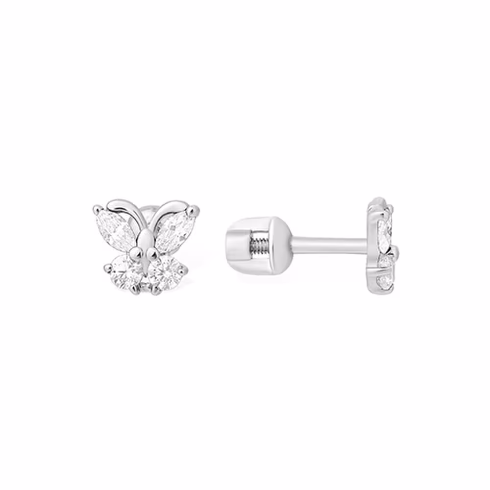 Серьги из серебра с фианитами