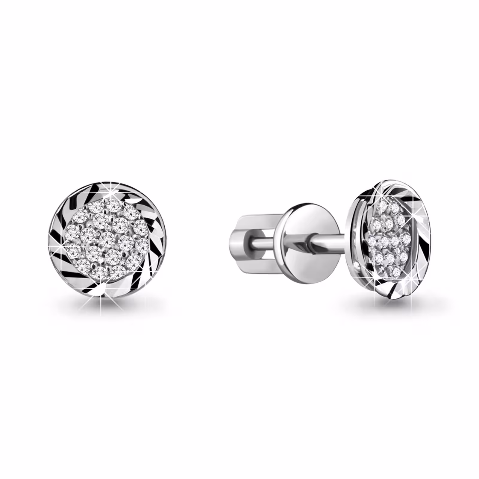 Серьги из серебра с фианитами
