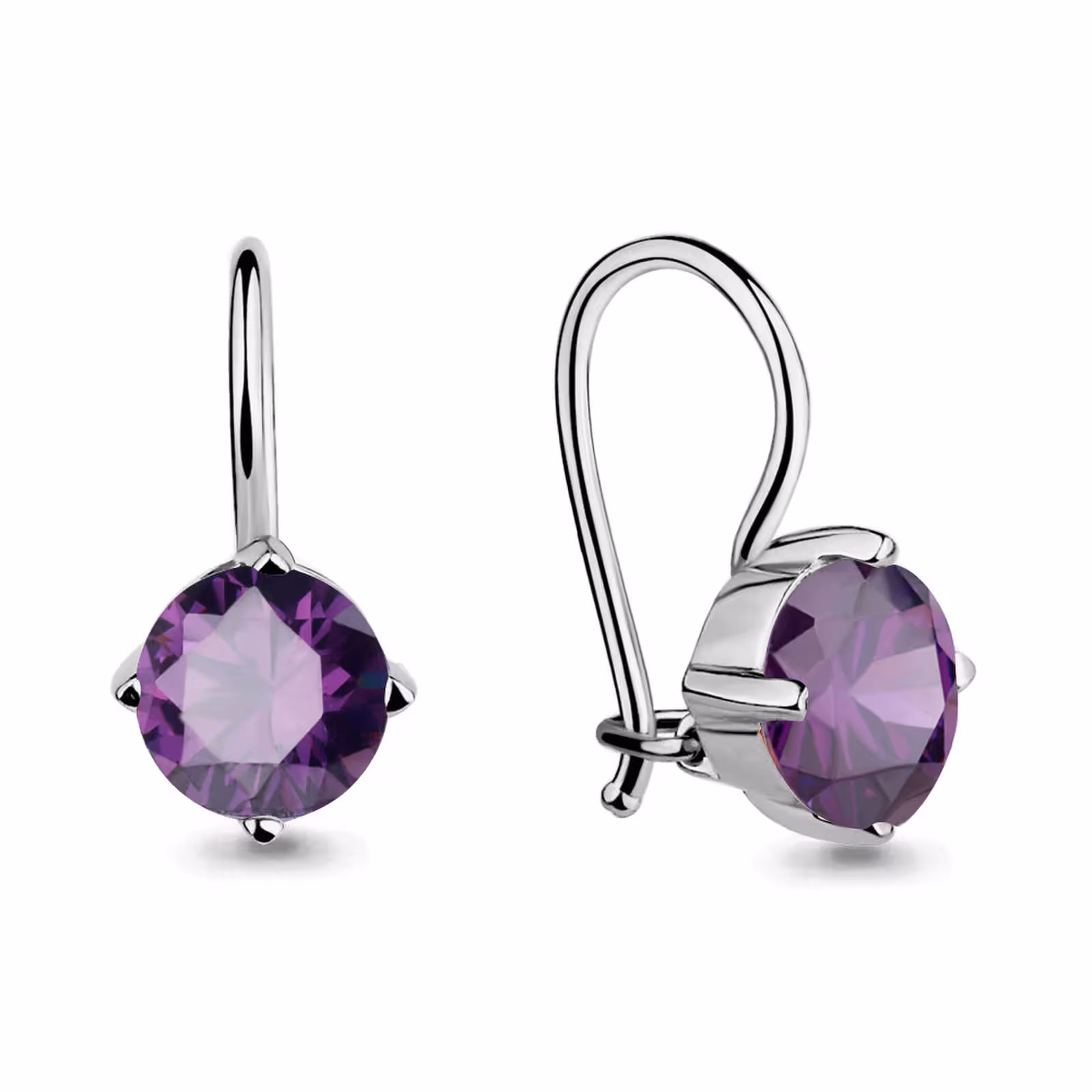 Серьги из серебра с фианитами