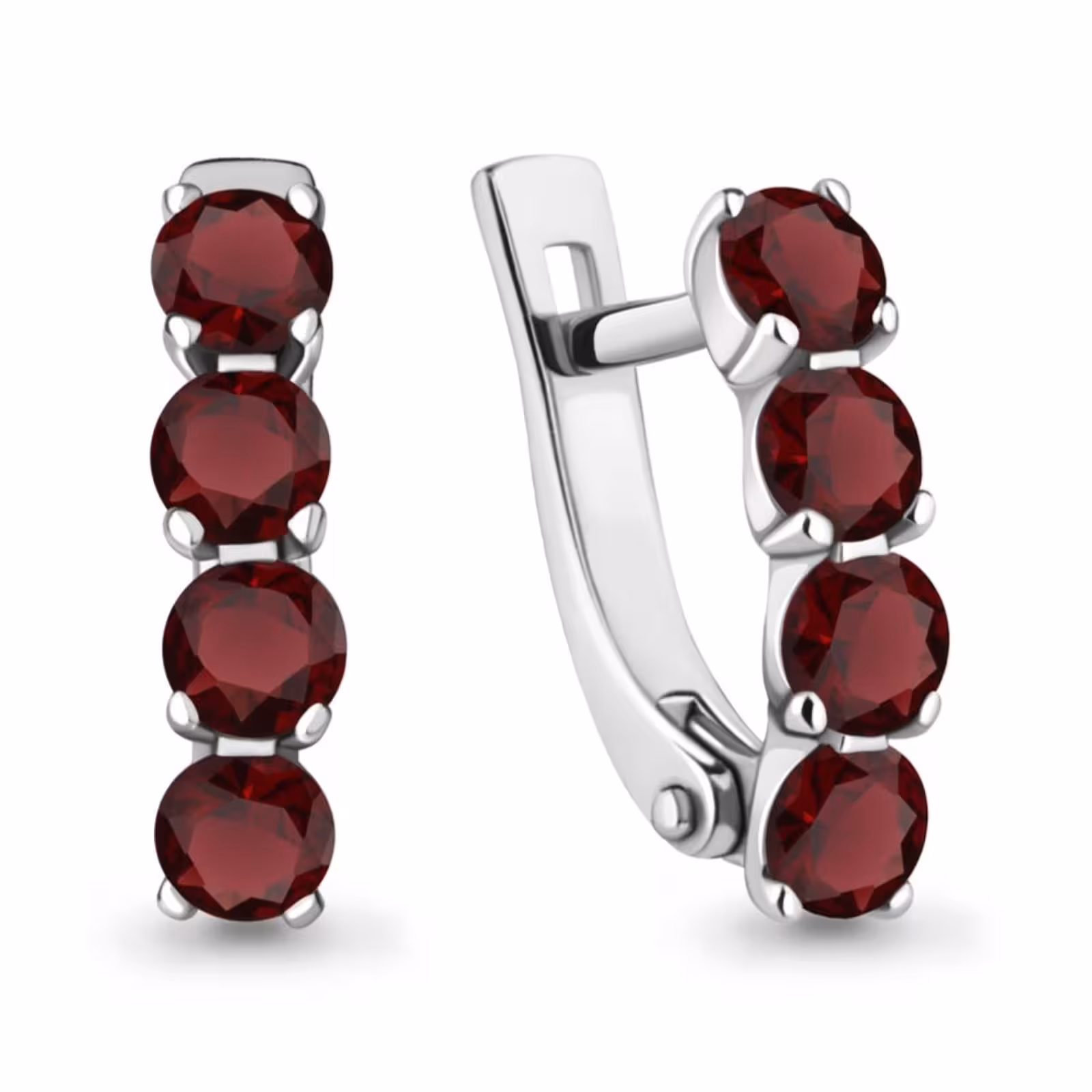 Серьги из серебра с гранатами