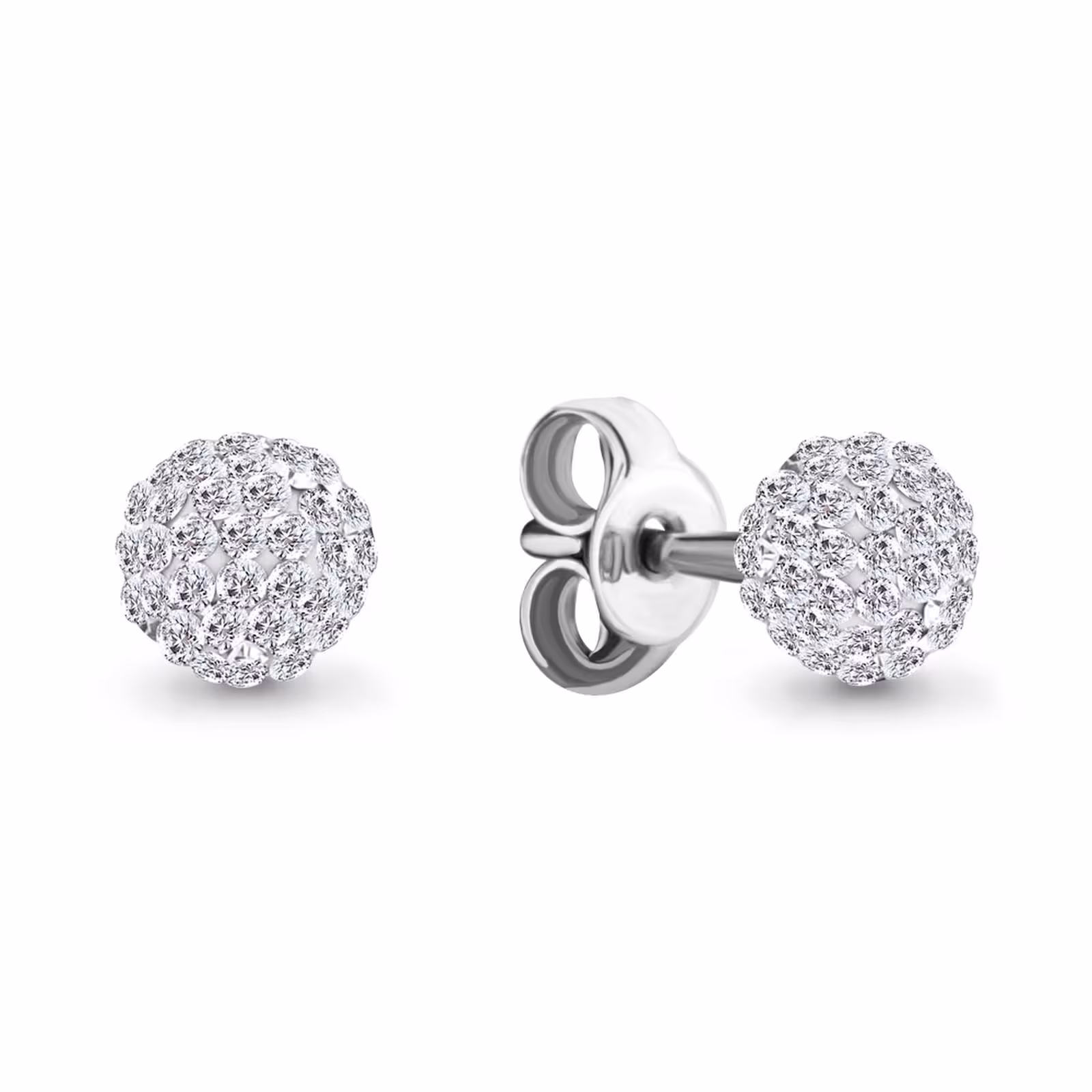 Серьги из серебра с вставками из ювелирного стекла