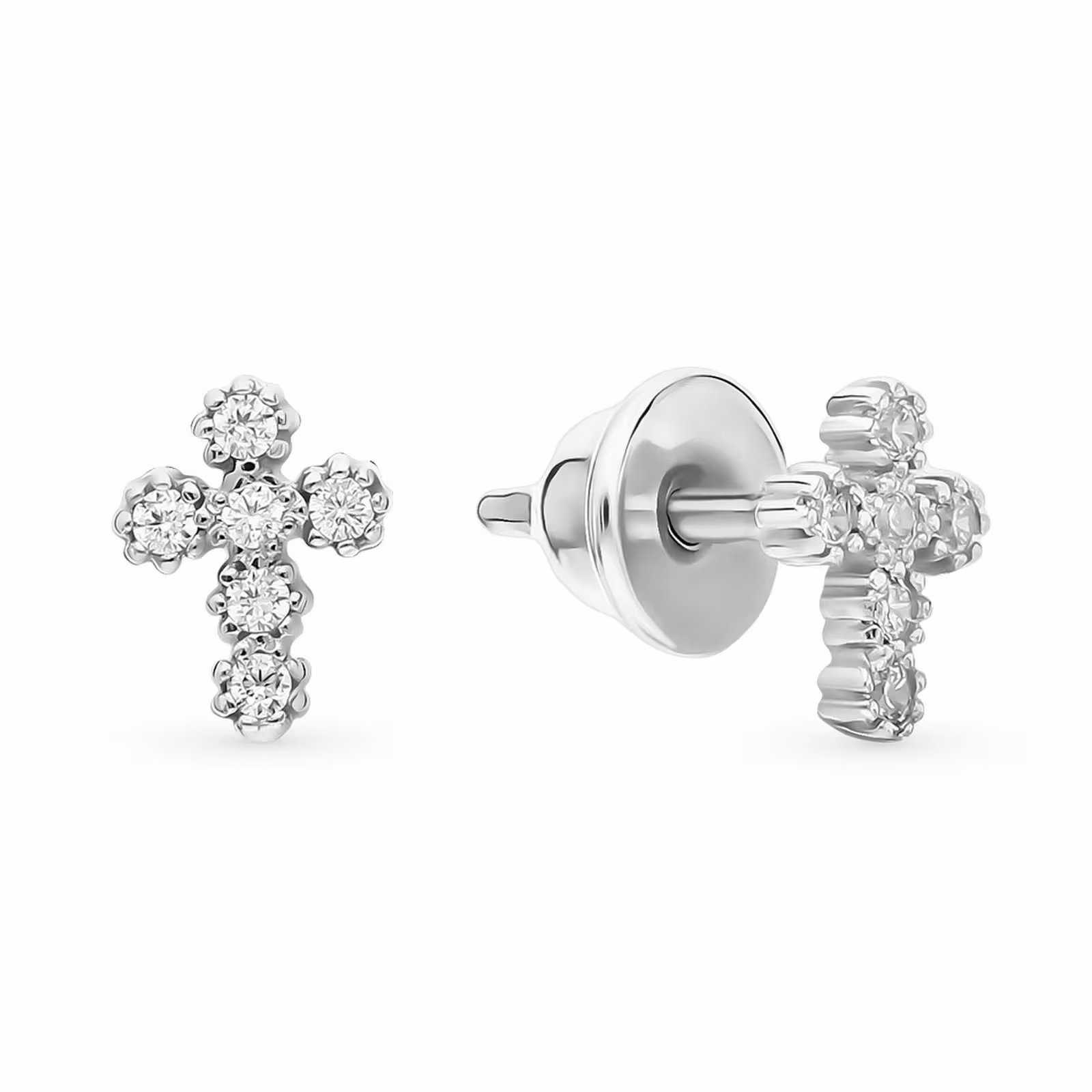 Серьги из серебра с фианитами
