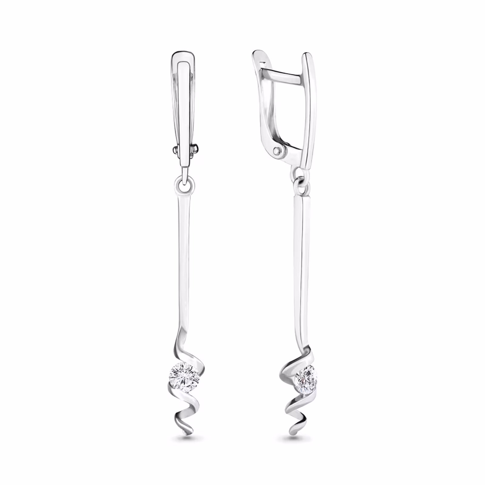 Серьги из серебра с фианитами