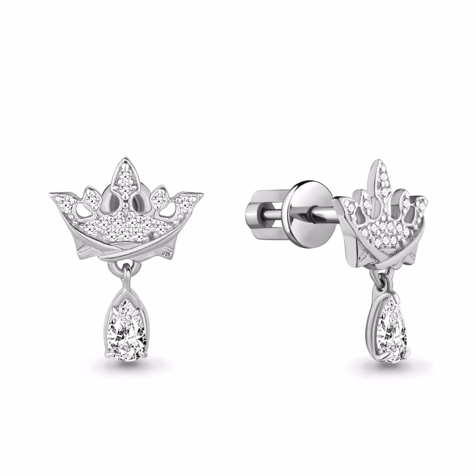 Серьги из серебра с фианитами