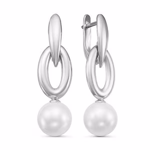 Серьги из серебра с жемчугом