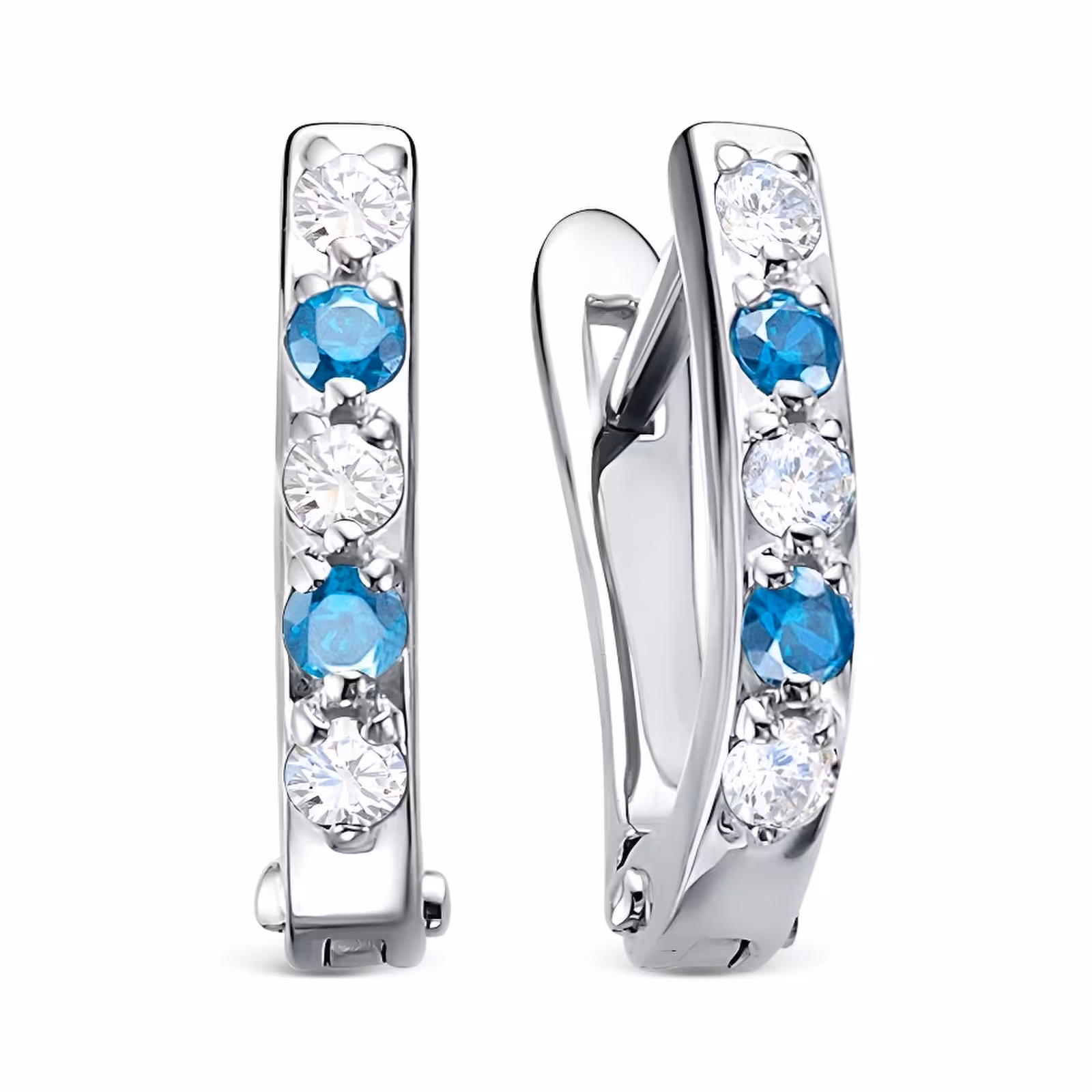 Серьги из серебра с фианитами
