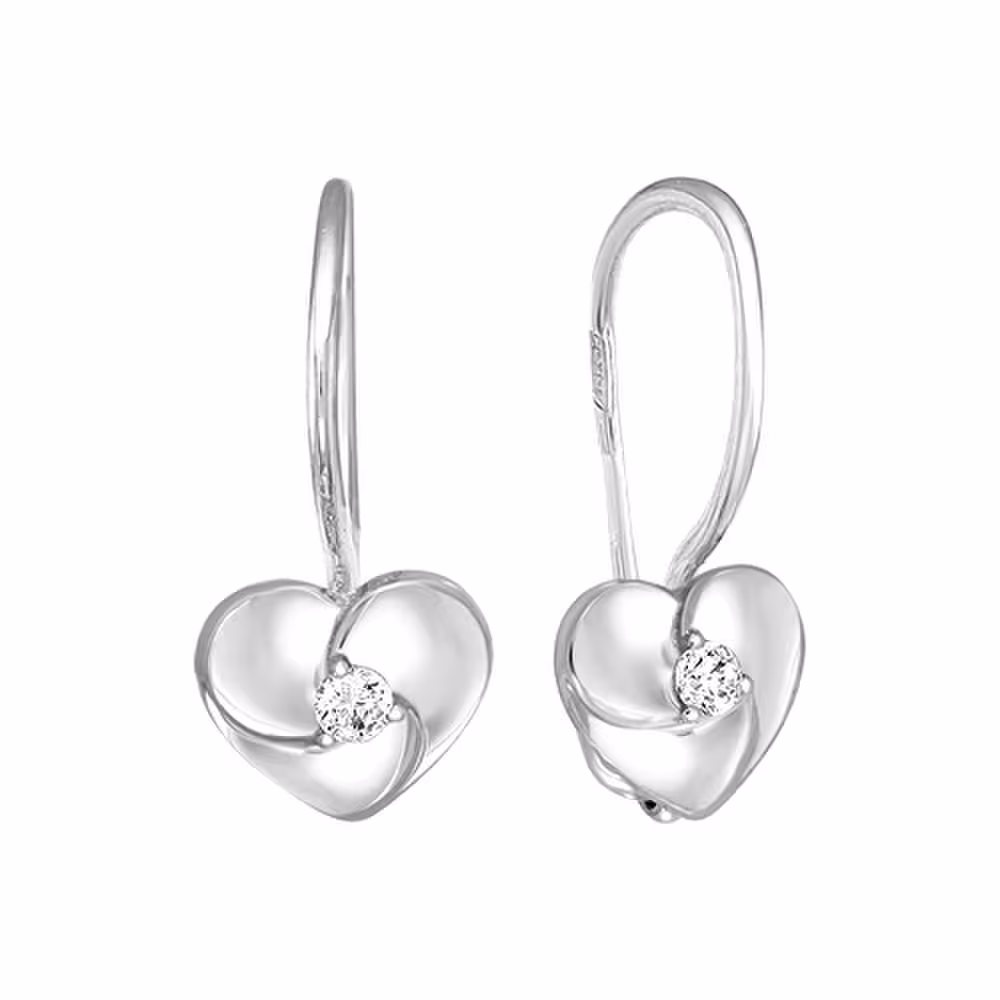 Серьги из серебра с фианитами