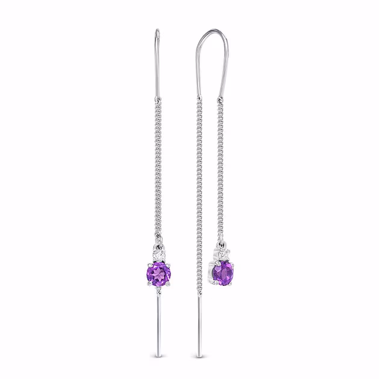 Серьги из серебра с аметистами