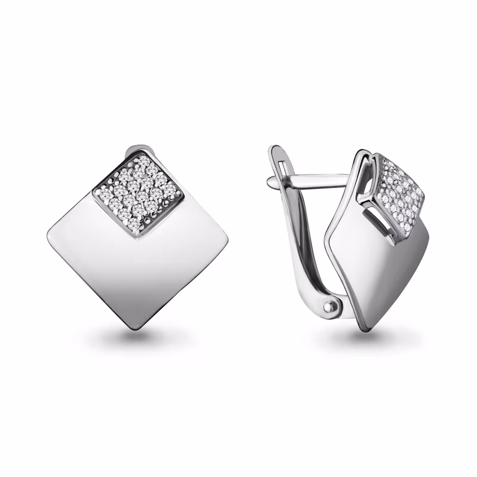 Серьги из серебра с фианитами