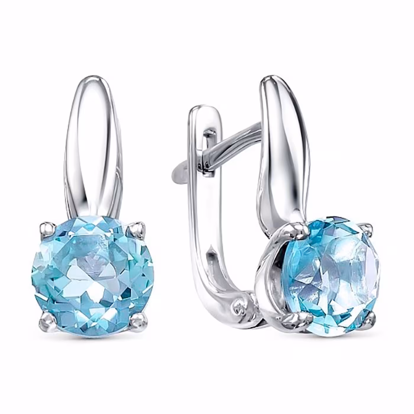 Серьги из серебра с топазами