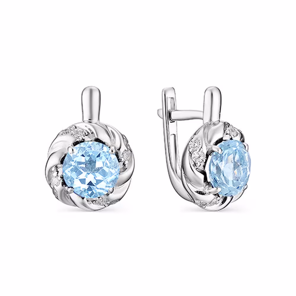 Серьги из серебра с топазами