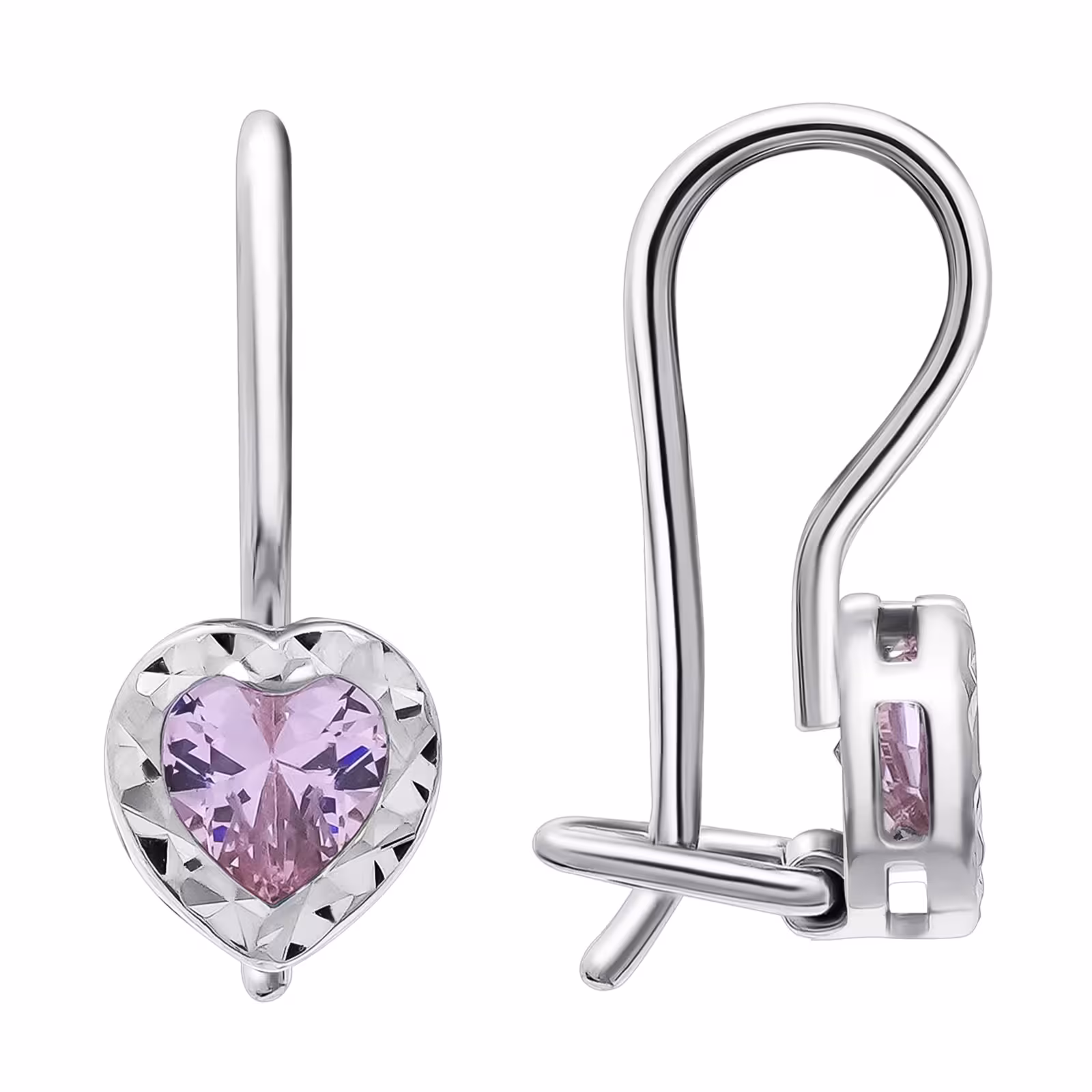 Серьги из серебра с фианитами