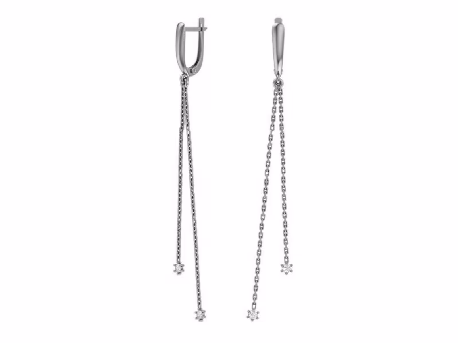 Серьги из серебра с фианитами