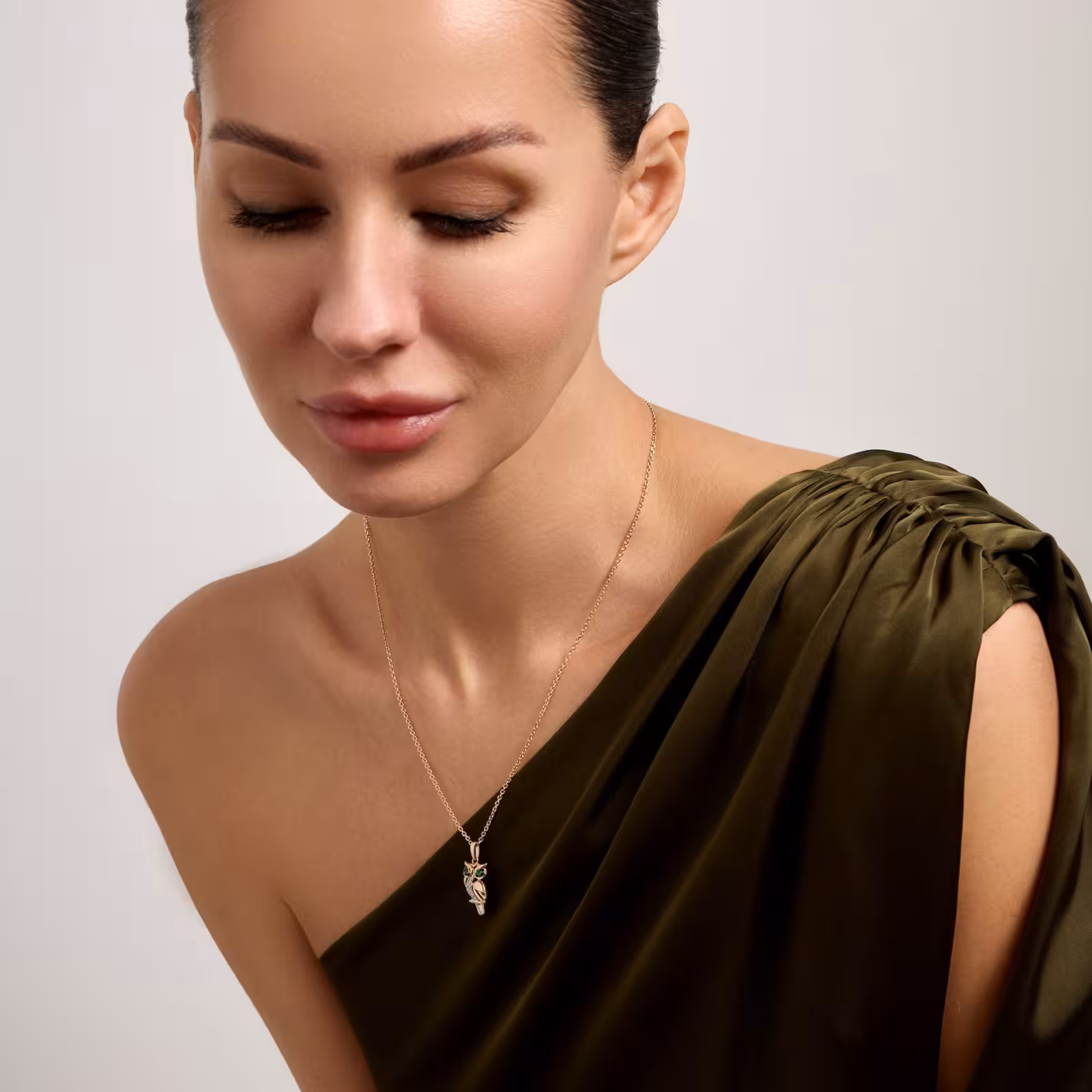 Подвеска из золота с фианитами "Сова" — фото 7