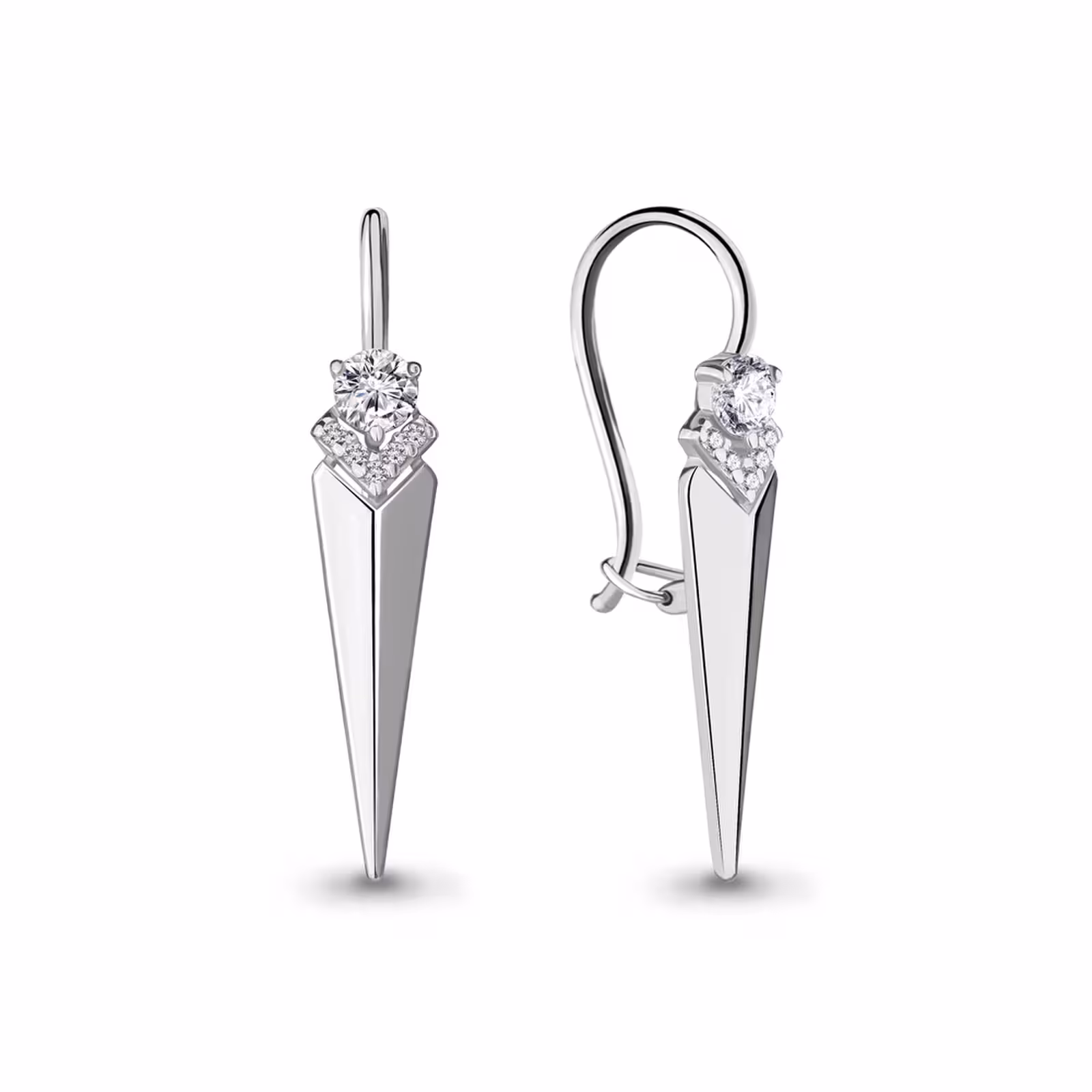 Серьги из серебра с фианитами