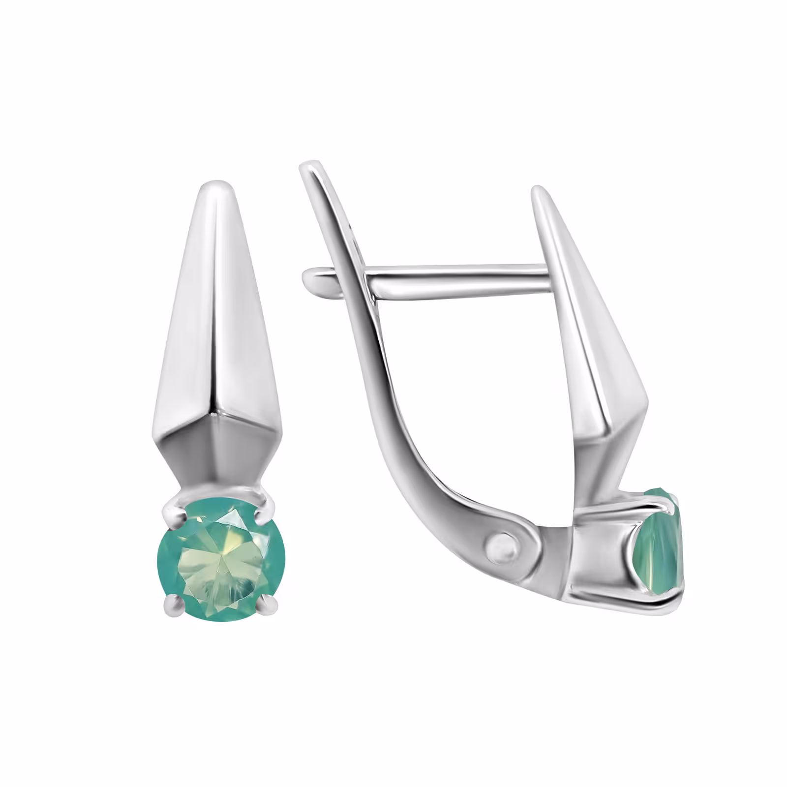 Серьги из серебра с лунным ониксом