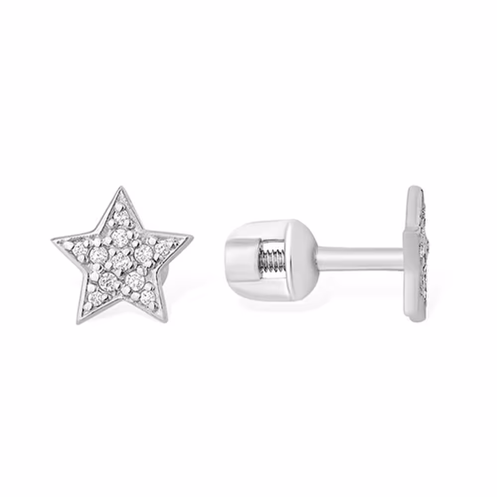 Серьги из серебра с фианитами