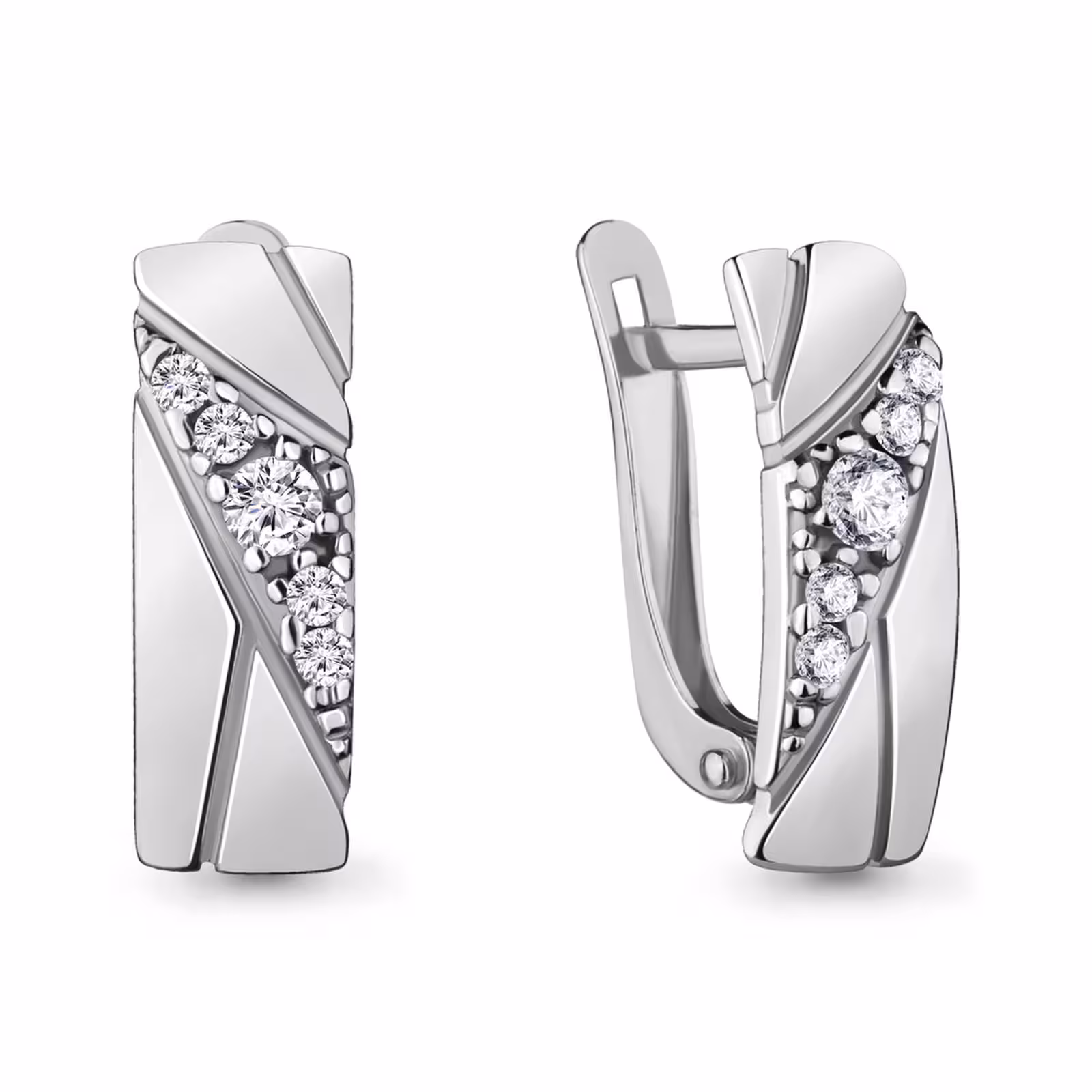 Серьги из серебра с фианитами
